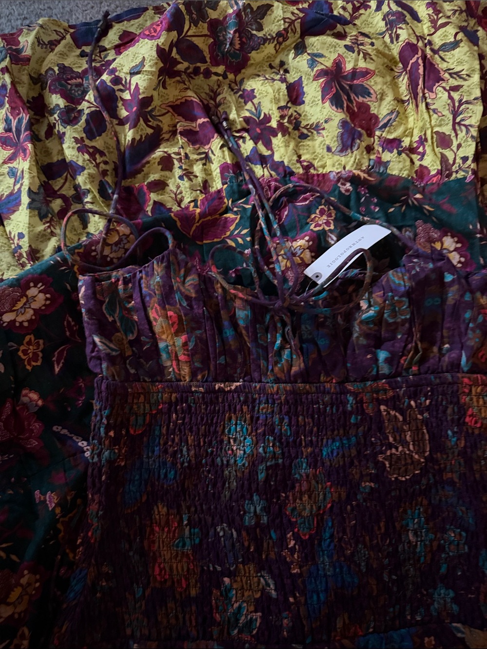 Anthropologie The Josephine Smocked Drop-Waist Dress sz Small - Picture 3 of 5